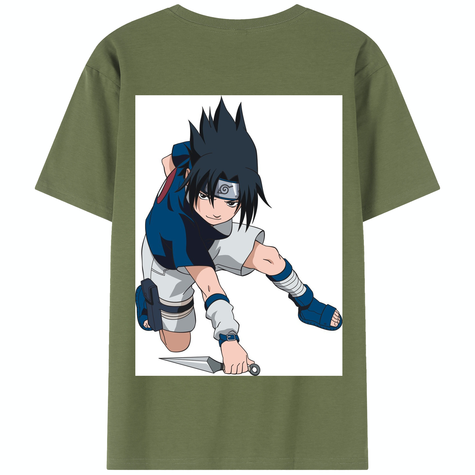 （画像用） NARUTO -ナルト- うちは サスケ Uchiha Sasuke 綿100％半袖Tシャツ（背面プリント）